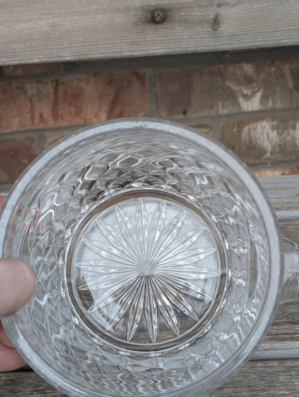 Vintage Bohemia Diamond Cut Crystal Ice Bucket